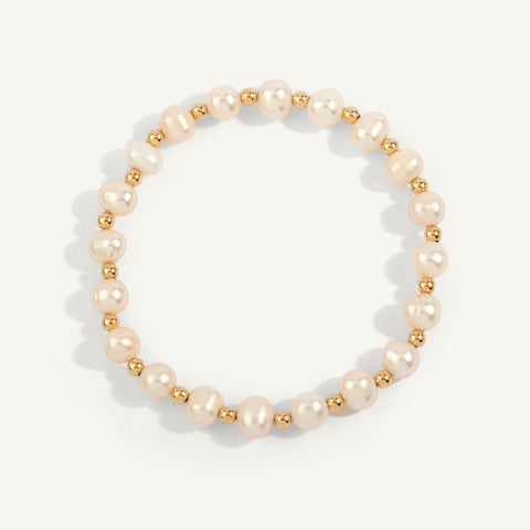6mm Pearls Alternating with 3mm Gold Filled Beads 7''