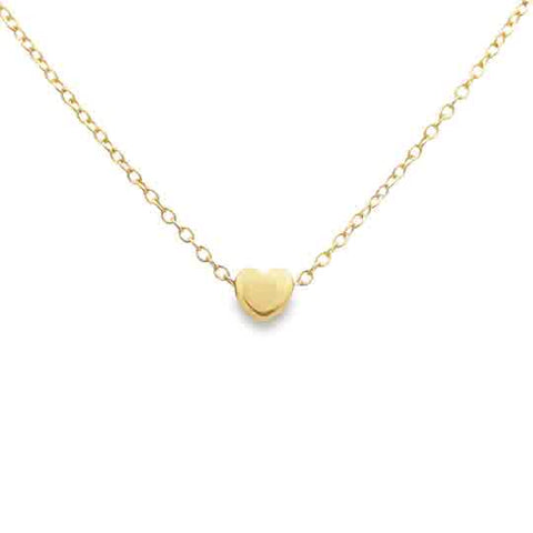 Lady's Yellow 14K Gold Filled Little Loves With One Heart Charms, Neck