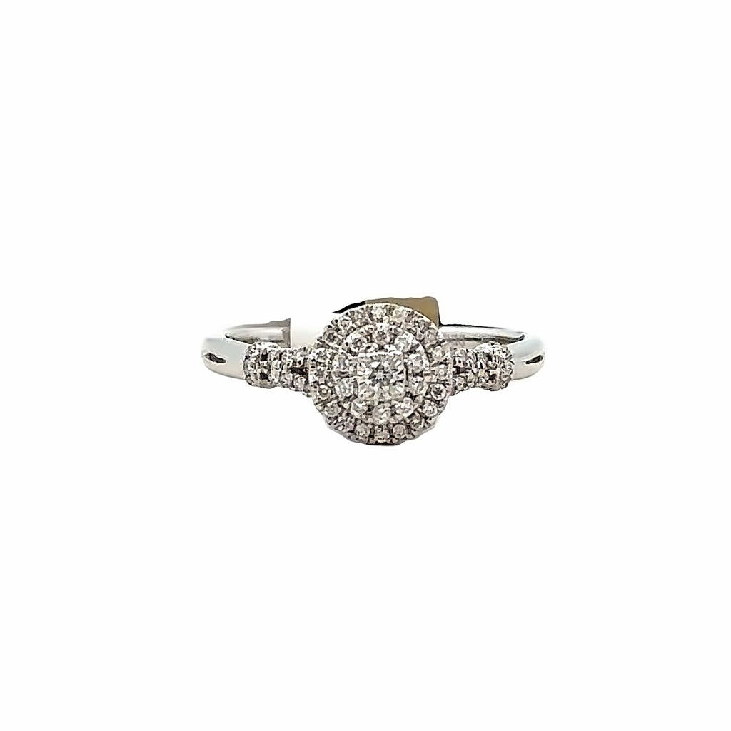 Halo Promise Ring | 14k White