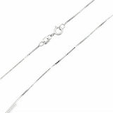 White 14 Karat .75Mm Solid Box Chain Chain Length 18