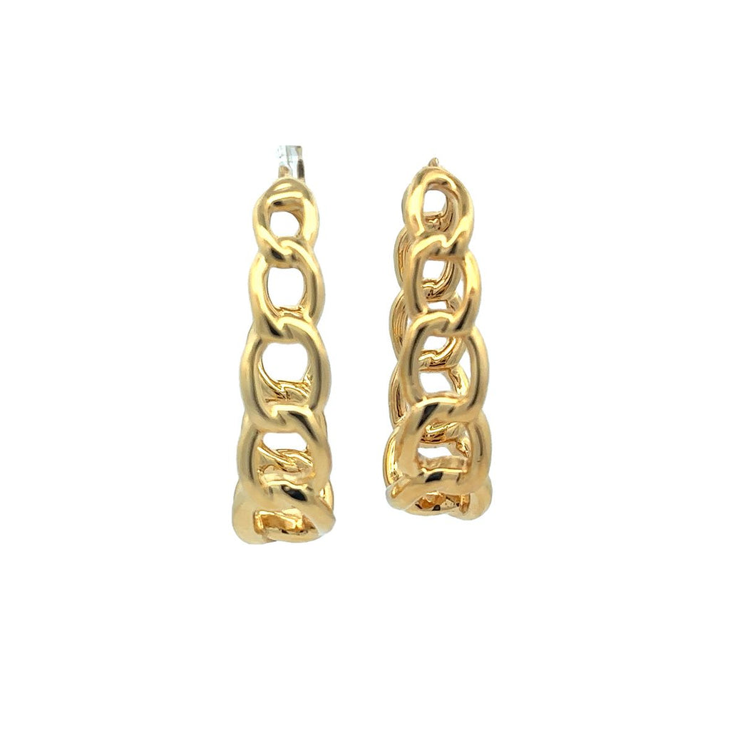 Graduating Link Elongatd Hoop Earrings | 18k Yellow