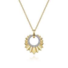 Lady's Yellow 14 Karat Textured, Contemporary Collection Necklace Leng