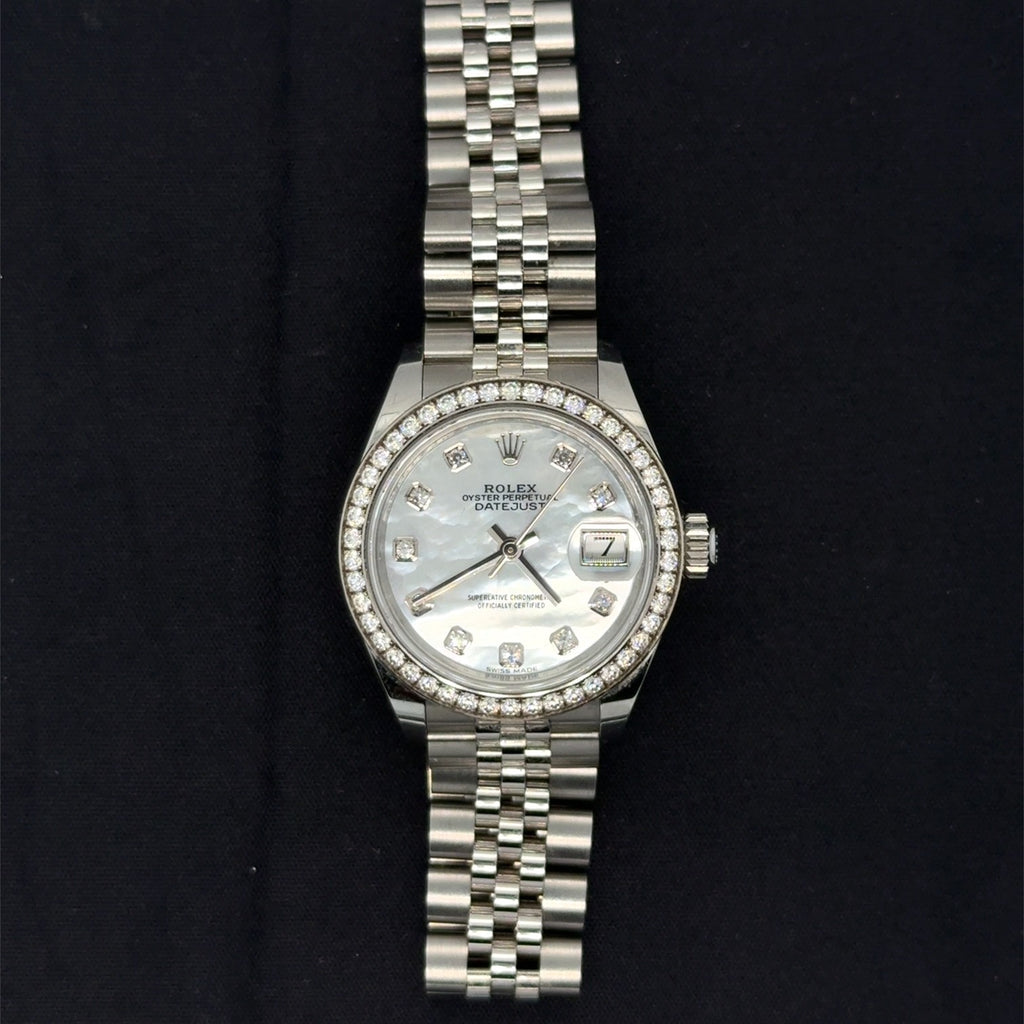 Rolex Lady Datejust 28Mm Factory Diamond Bezel / MOP, R #279384RBR, (B