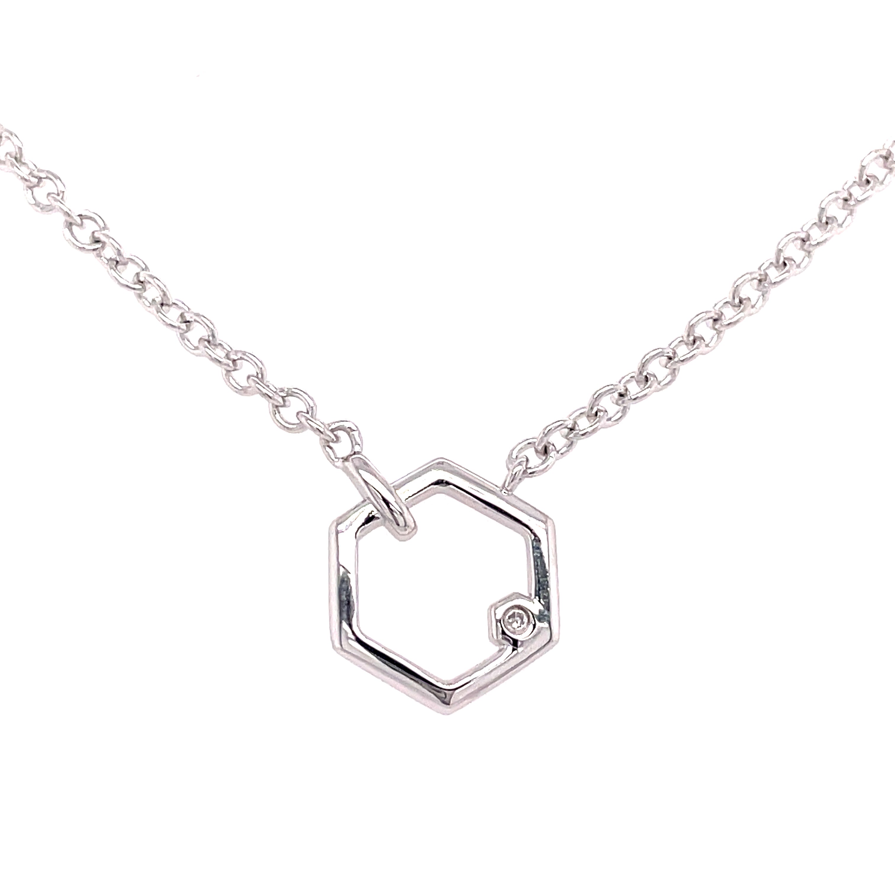 Modern Stationary Pendant | White Sterling Silver