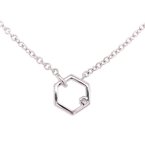 Modern Stationary Pendant | White Sterling Silver