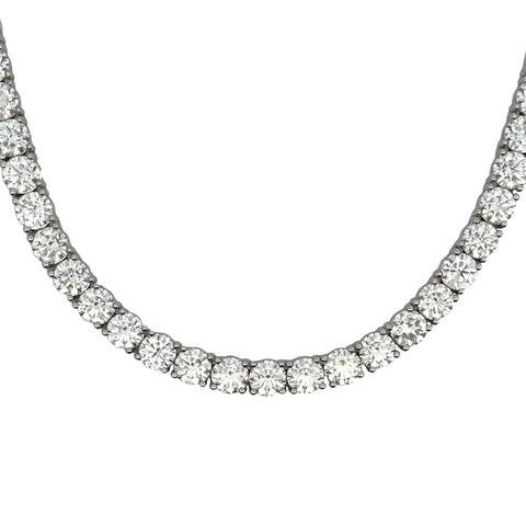 Lady's White 14 Karat Tennis Lab Created Necklace Length 18 With 85=43