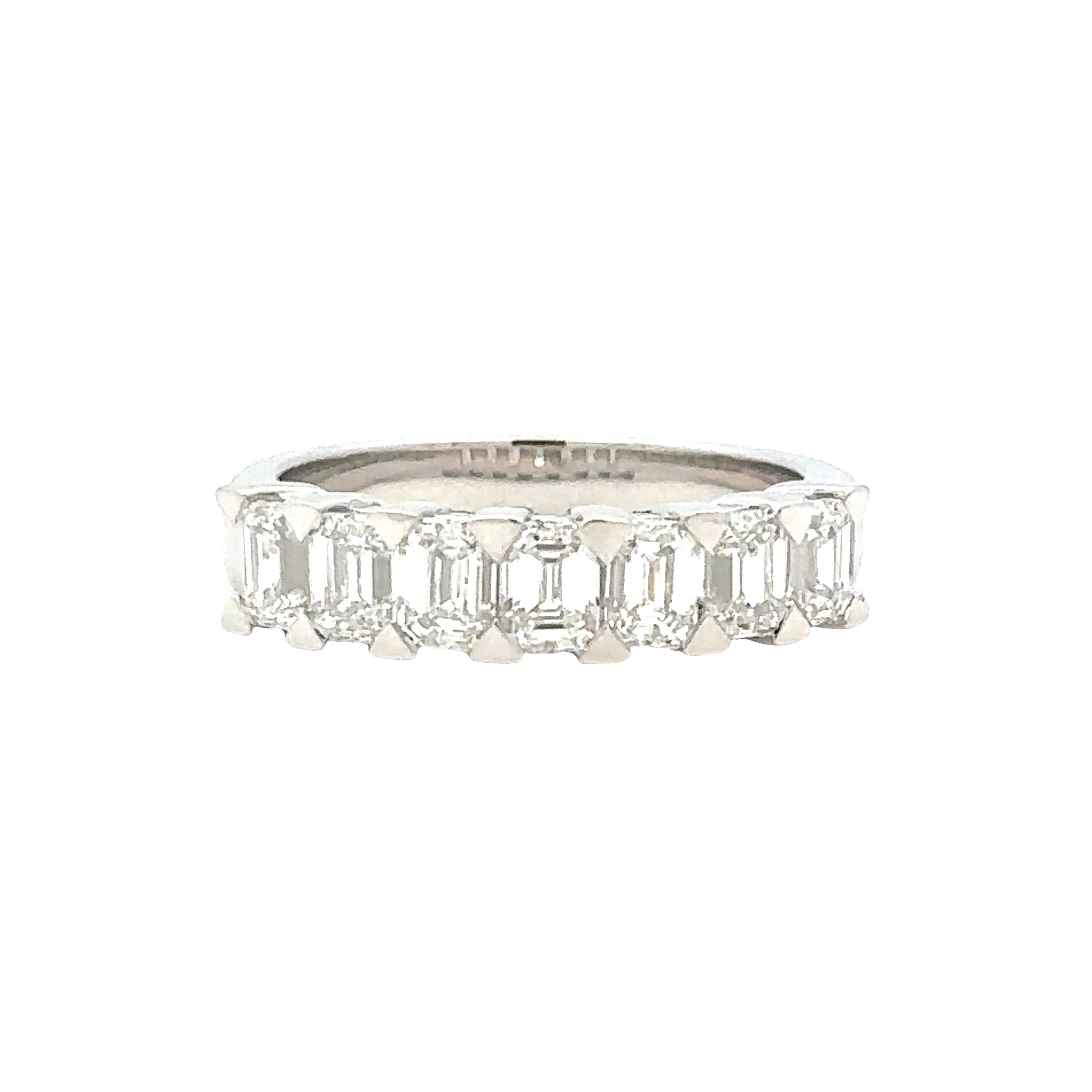 Diamond Seven Stone Anniversary Ring | 14k White