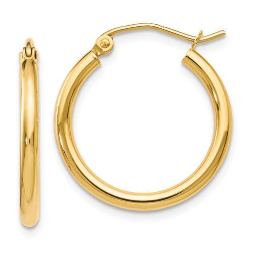 Lady's Yellow 14 Karat Medium Hoops Earrings