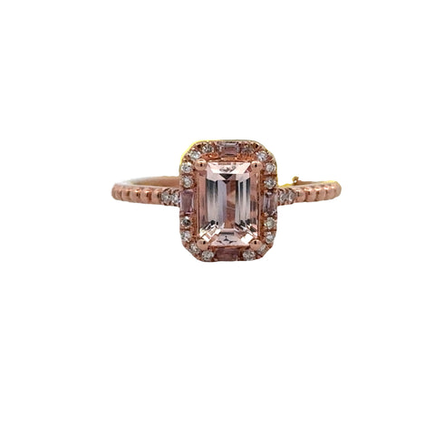 Morganite Halo Fashion Ring | 10k Rose