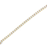 14 Karat Yellow Gold Tennis Bracelet with Round Lab Created Diamonds 5.09ctw