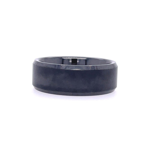 8Mm Black Ceramic Beleved Sandblast Center Size 10