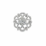Lady's White 18 Karat Modern Flower Fashion Ring Size 6.5 146 = 1.74tw