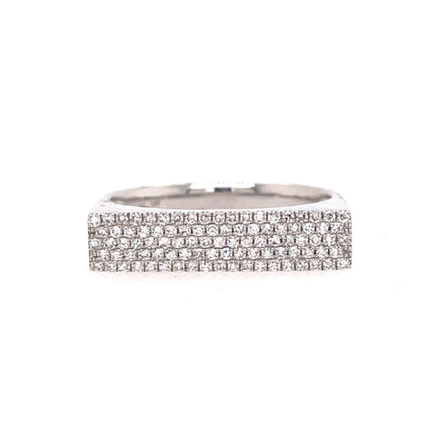 Modern Rectangular Fashion Ring | 14k White