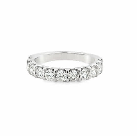 14 Karat White Gold Diamond Wedding Ring, 1.51ctw Round Brilliant Cut Diamonds