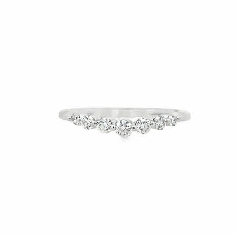 Lady's White 14 Karat Single Prong, Curved Anniversary Ring Size 6.5 7