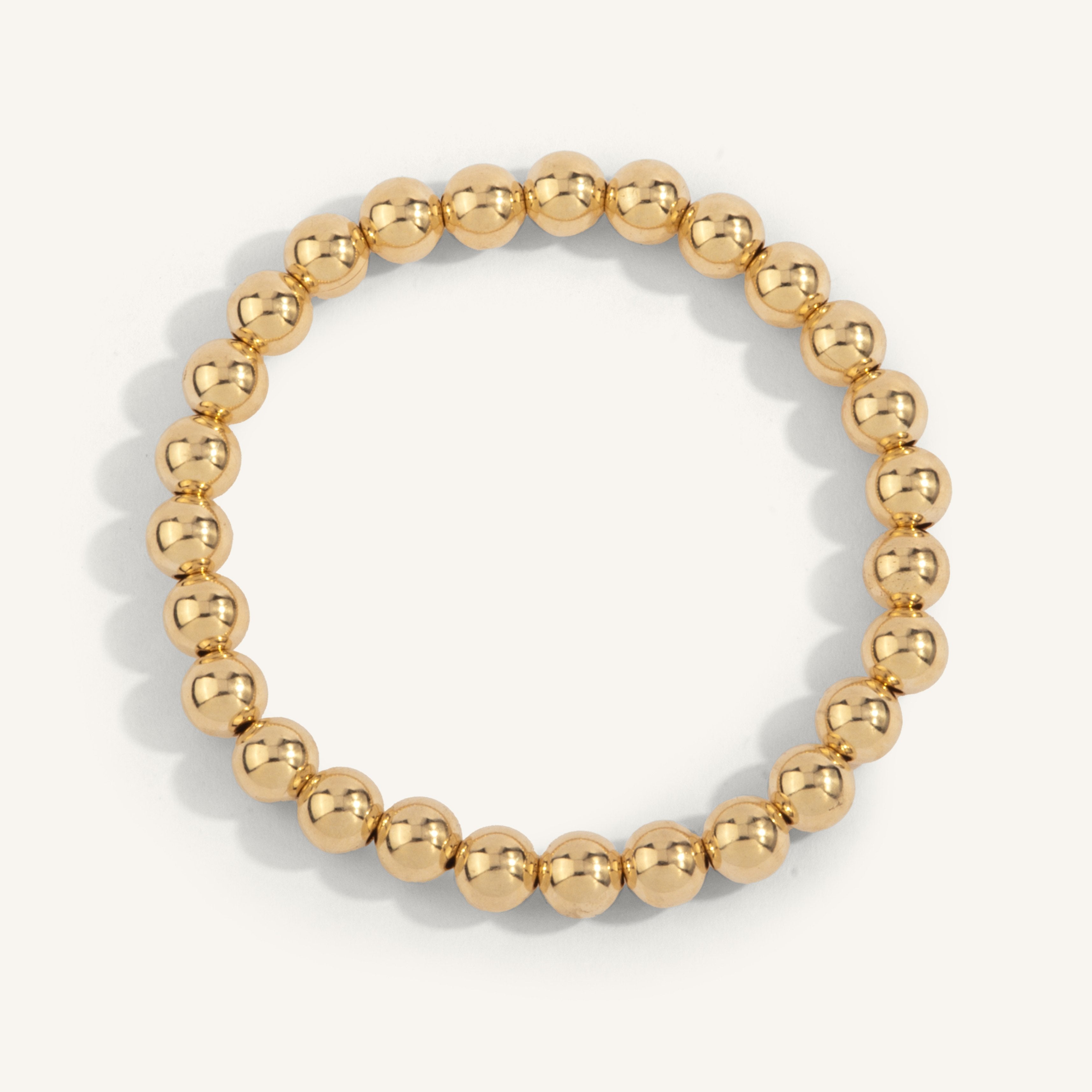 7mm Gold Filled Beaded Bracelet 7''