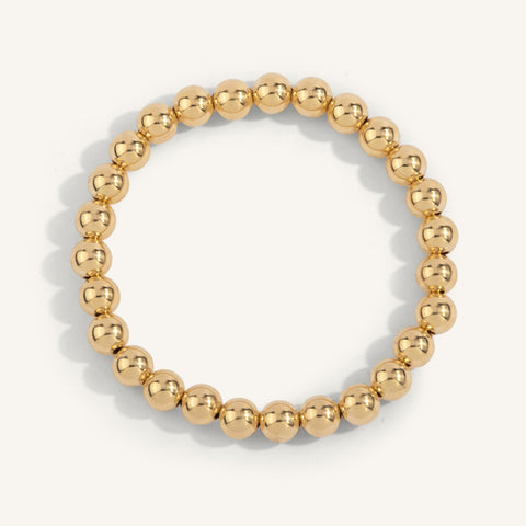 7mm Gold Filled Beaded Bracelet 7''