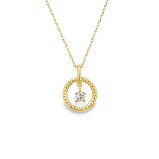 Circle Diamond Pendant | 10k Yellow (0.12ct Round)