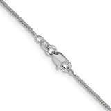 White 14 Karat Diamond Cut .8Mm Quadra Wheat With Lobster Clasp Chain Length 16