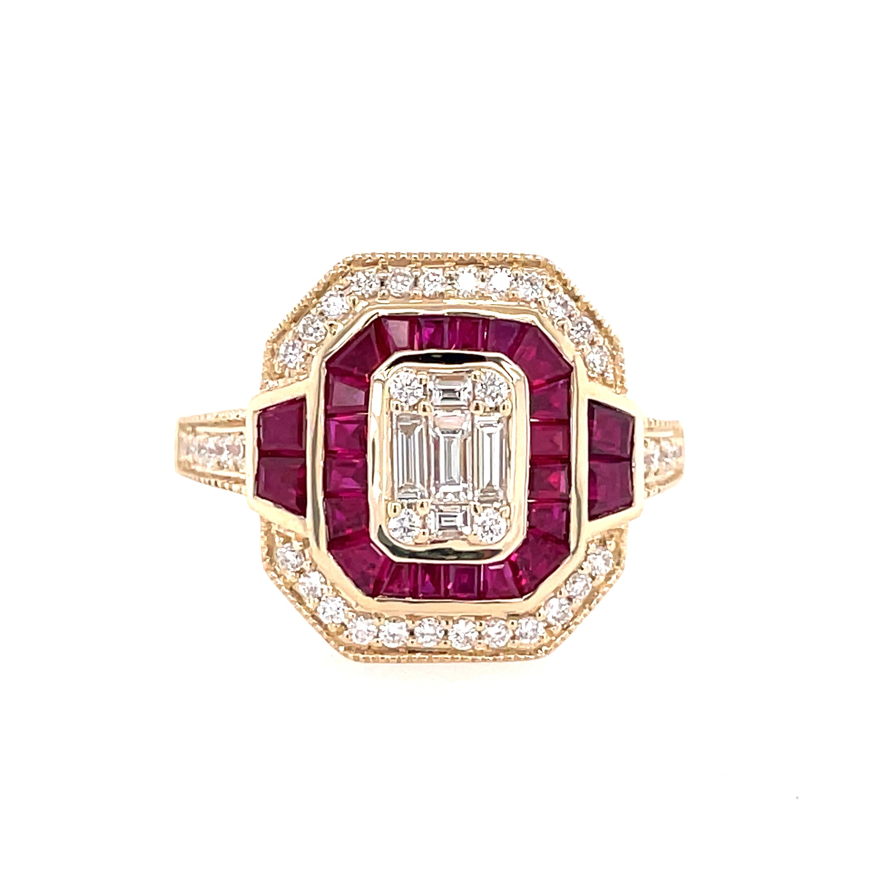 Vintage Halo Fashion Ring | 14k Yellow