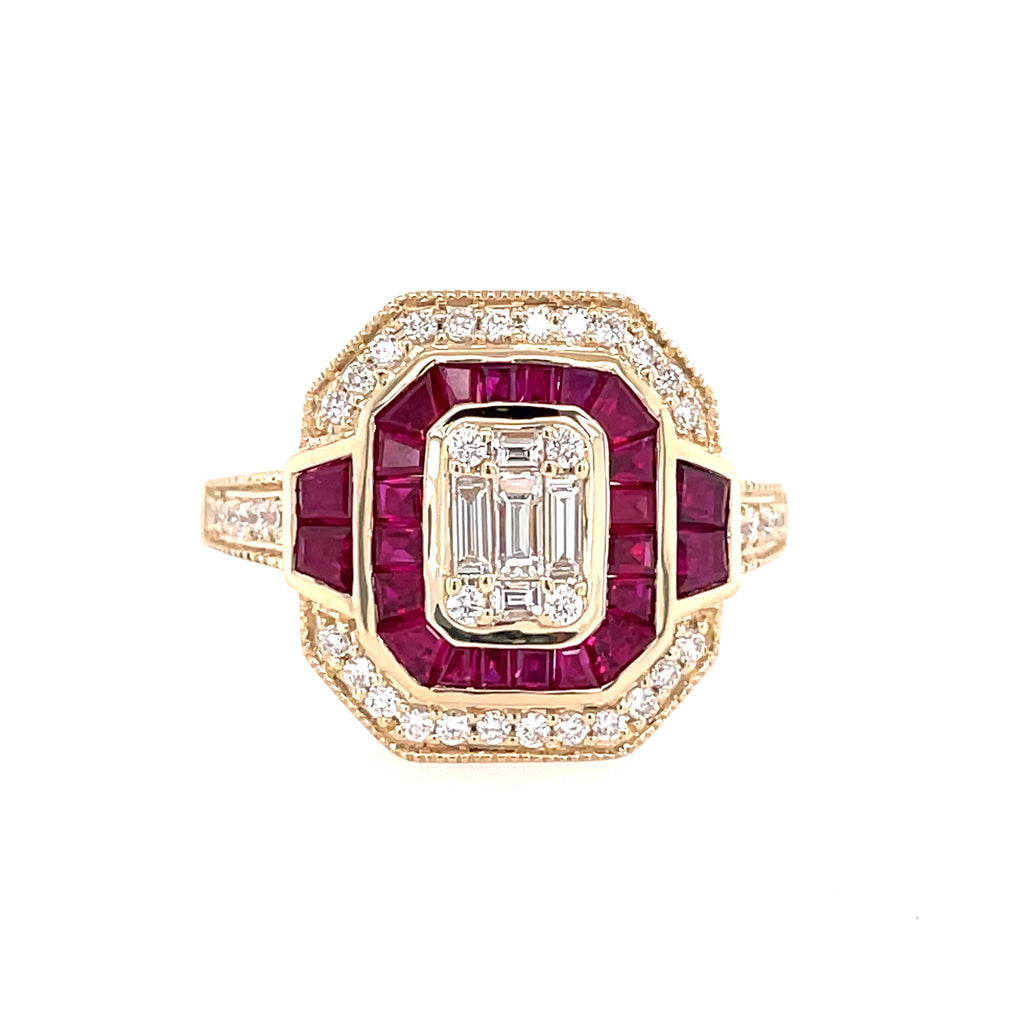 Vintage Halo Fashion Ring | 14k Yellow