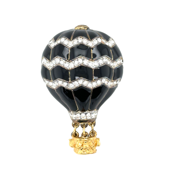 Plated Glass Balloon Brooch | Enamel