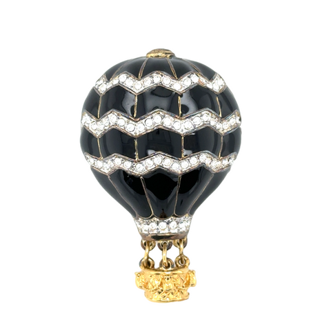 Plated Glass Balloon Brooch | Enamel
