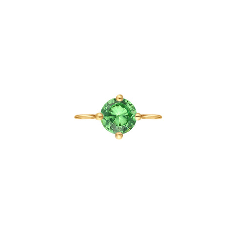 Yellow 14 Karat May, Green Tsavorite With Double Bail Charms