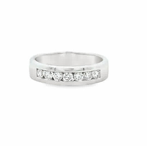 Channel Set Wedding Band | 14k White