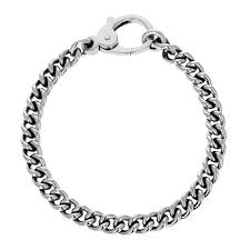 White Sterling Silver 2Mm Curb Link Chain Bracelet With Large Lobster