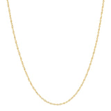 Yellow 14 Karat 1.15Mm Solid Sparkle Singapore Chain Length 16