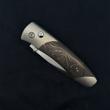 Titanium Pocketknife With Carbon Fiber, 
William Henry’S A200-6 Expands On Our Tradition Of Fine Folding Knives With A Design That Has A Little Attitude, A Lot Of Finesse, And Remarkable Utility In A Compact And Lightweight Package. Each Blade Is Crafted
