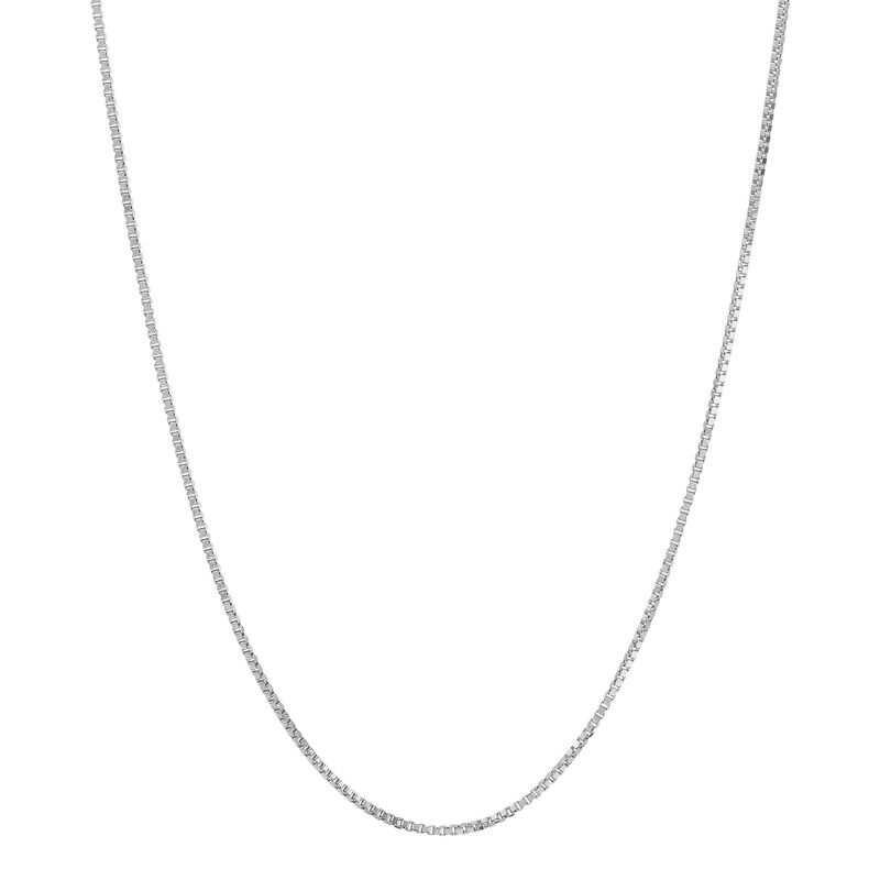 White 14 Karat .55Mm Solid Box Chain Chain Length 18
