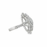 Lady's White 18 Karat Modern Flower Fashion Ring Size 6.5 146 = 1.74tw