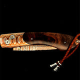 The Spearpoint 'Rustic' | 'Wave' Mokume, Inlaid With Scale In Desert Ironwood