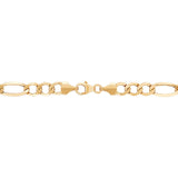 Yellow 14 Karat 7.2Mm Heavy Hollow Bevel Figaro Chain Length 22
