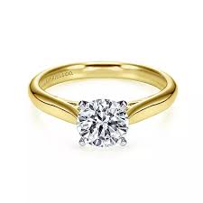 Yellow/White 14 Karat Solitaire With Four Prong Crown Remount Size 6.5