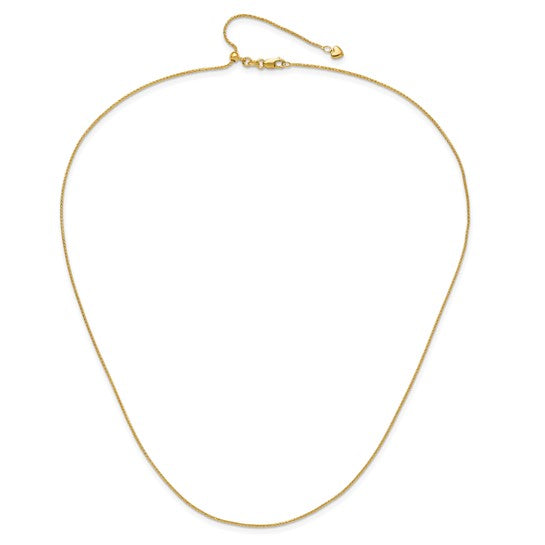 Yellow 10 Karat Adjustable Wheat Chain Length 22