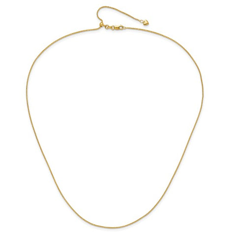 Yellow 10 Karat Adjustable Wheat Chain Length 22
