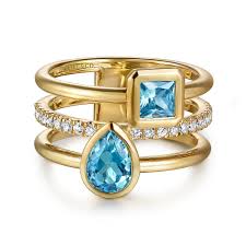 Topaz Multi-Row Fashion Ring | 14k Yellow