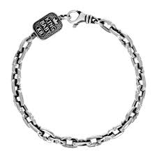 White Sterling Silver Boat Link Bracelet, 8.75" Fashion Jewelry