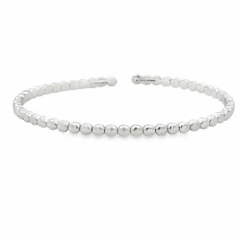 14k White Gold Beaded Cuff Bracelet, Bujukan Collection