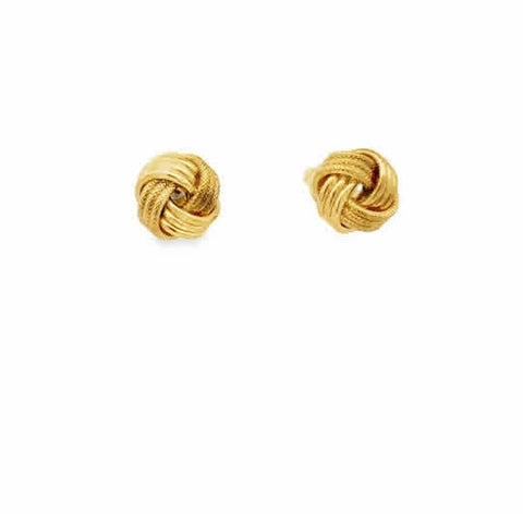Lady's Yellow 14 Karat Swirl Love Knot Studs Earrings