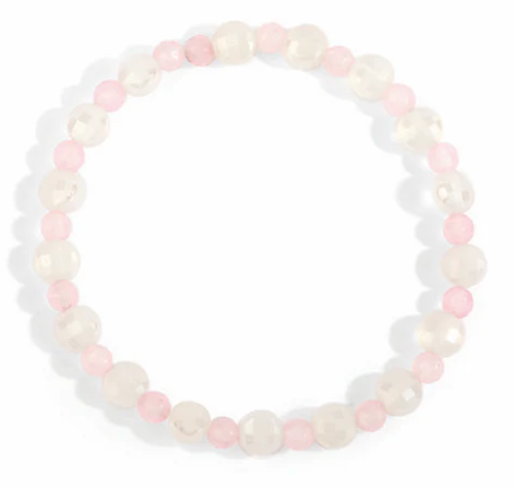 4mm Rose Quartz and Milky White Quartz Bracelet