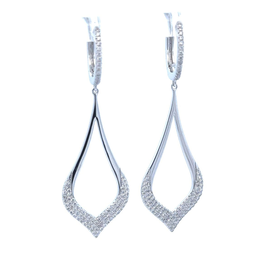 Teardrop Dangle Earrings | 18k White