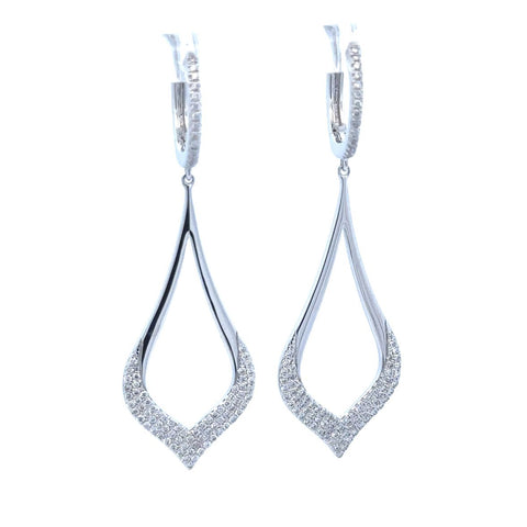 Teardrop Dangle Earrings | 18k White