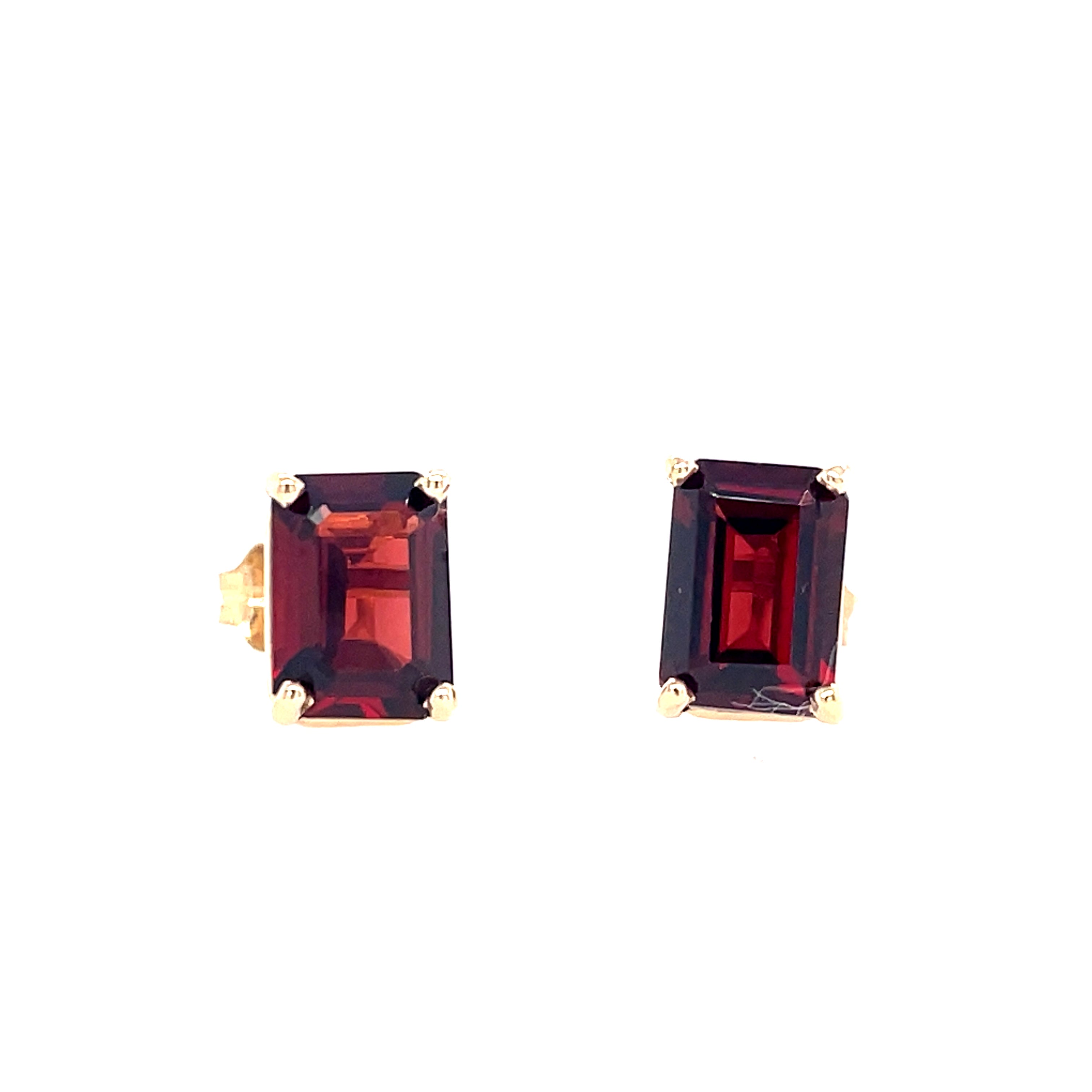 Garnet Stud Earrings | 14k Yellow