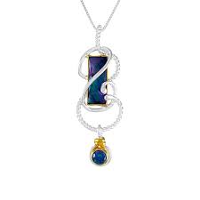 Modern Swirl Fashion Pendant With Solo Topaz | Tt Sterling Silver/22K Vermeil