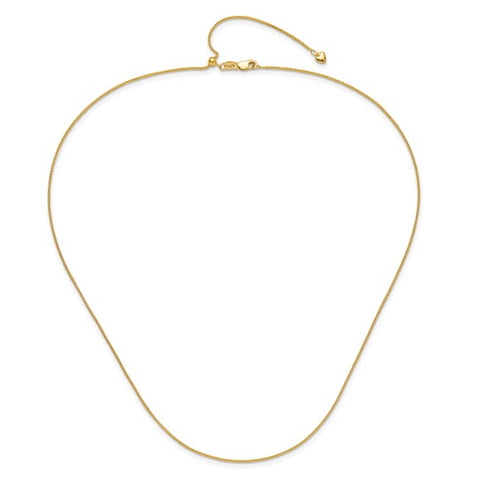 Yellow 14 Karat 1Mm Versatile Wheat Chain Length 22