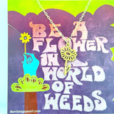 Lady's Yellow Stainless Steel/Gold Filled Hannah's Flower Necklace